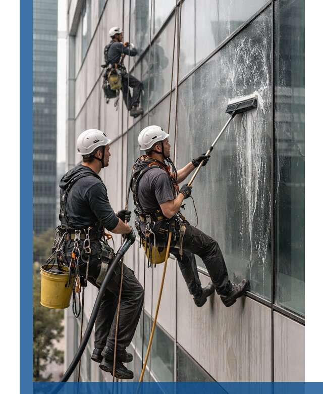 Профессиональная высотная мойка фасадов зданий в Домодедове