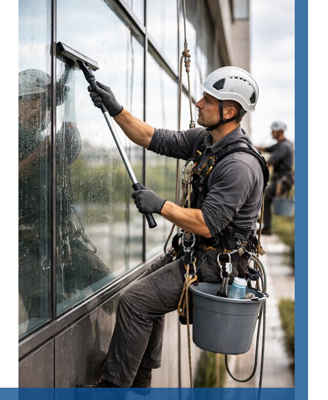 Мойка стеклянных фасадов в Домодедове от 211 р. | ВЫСОТНИК-Дмд
