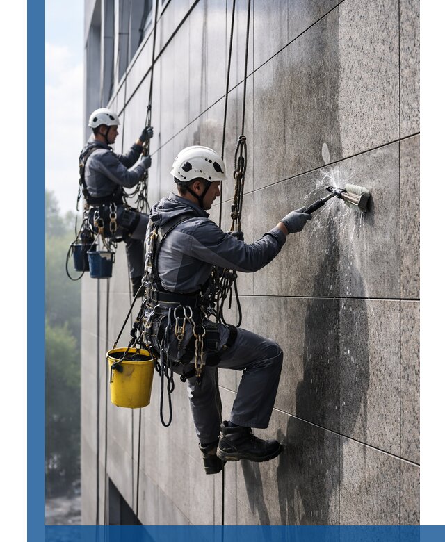 Профессиональная мойка фасада из керамогранита в Домодедове