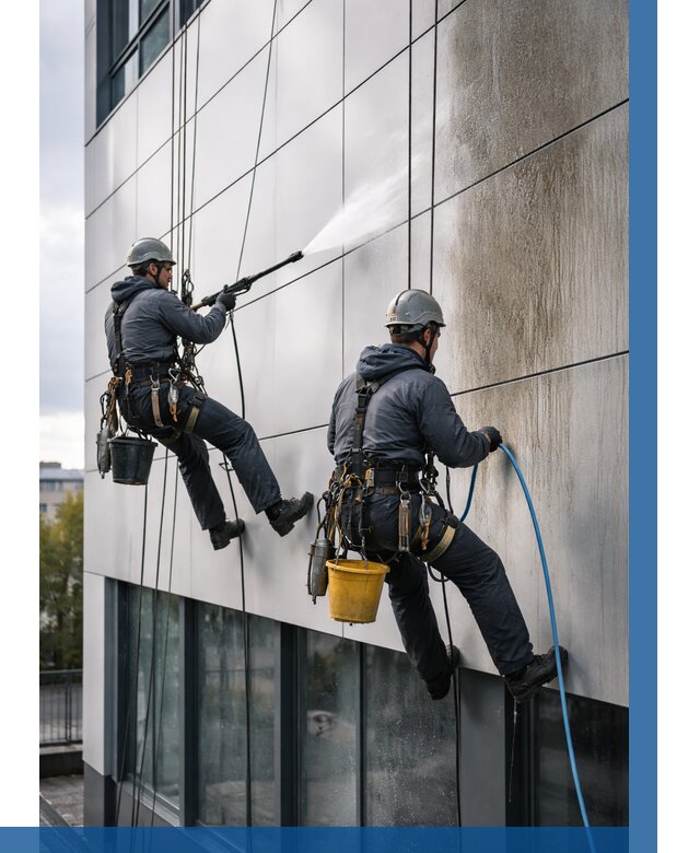 Мойка фасада из композита в Домодедове по цене от 316 р. | ВЫСОТНИК-Дмд