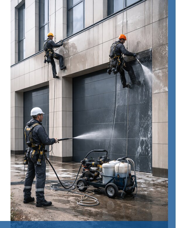 Послестроительная мойка фасада в Домодедове от 316 р. | ВЫСОТНИК-Дмд