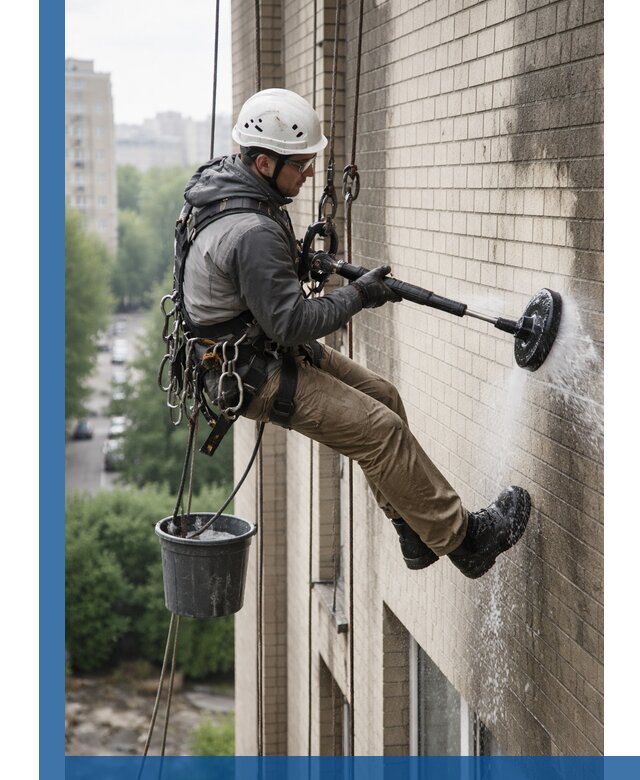 Очистка фасада от копоти в Домодедове профессионально и безопасно