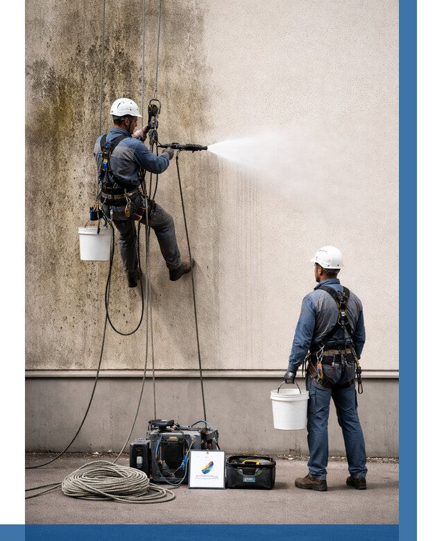 Очистка фасада от плесени в Домодедове от 316 р. | ВЫСОТНИК-Дмд