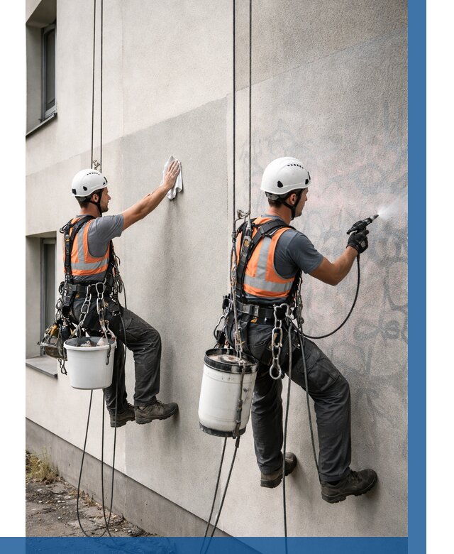 Антиграффити покрытие фасада в Домодедове от 632 р. | ВЫСОТНИК-Дмд