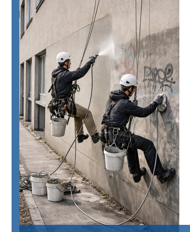 Антиграффити покрытие фасада с защитой от надписей в Домодедове