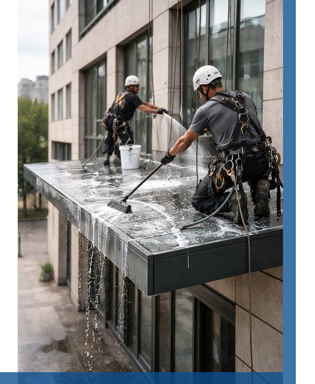 Мойка козырьков и навесов в Домодедове от 3684 р. | ВЫСОТНИК-Дмд