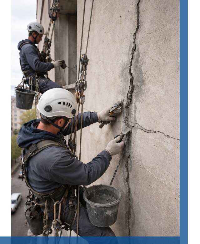 Заделка трещин на фасаде в Домодедове от 947 р. | ВЫСОТНИК-Дмд