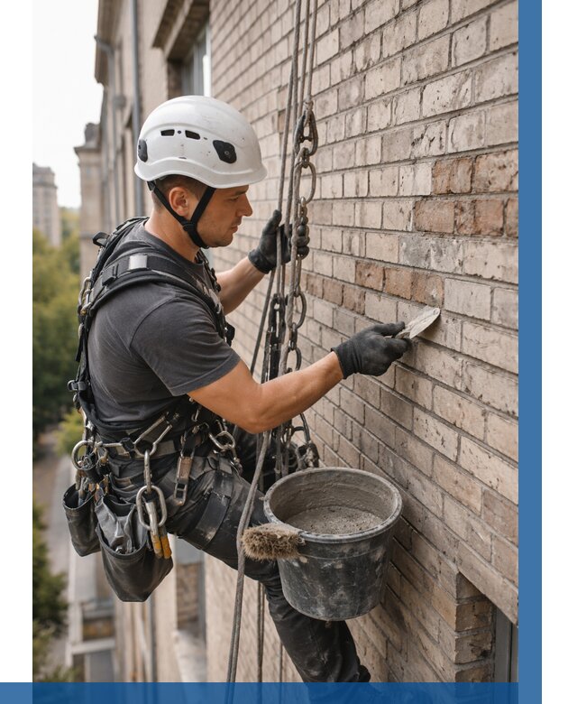 Ремонт кирпичной кладки фасада в Домодедове от 1895 р. | ВЫСОТНИК-Дмд