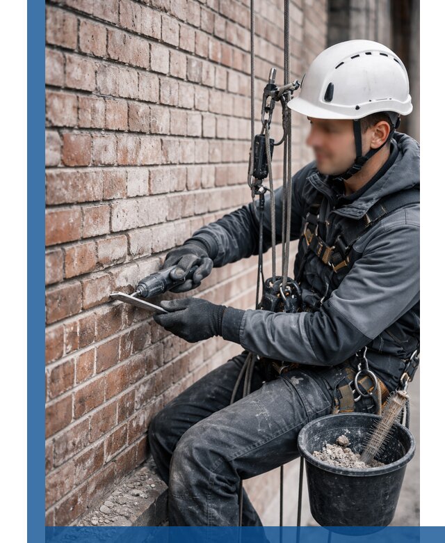 Расшивка кирпичных швов фасадов и стен, ремонт в Домодедове