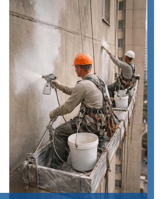 Грунтовка фасада на высоте в Домодедове от 126 р. | ВЫСОТНИК-Дмд