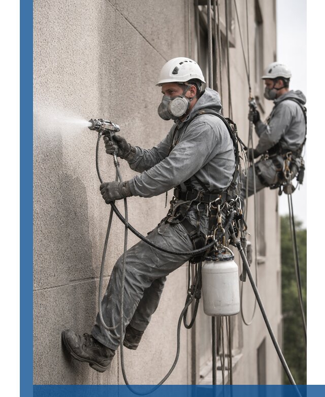 Безвоздушная покраска фасадов зданий в Домодедове профессионально