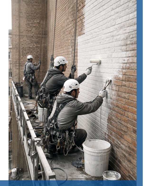 Покраска кирпичного фасада в Домодедове от 368 р. | ВЫСОТНИК-Дмд