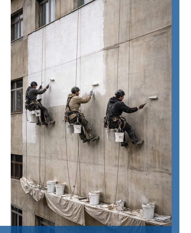 Покраска бетонного фасада в Домодедове от 368 р за м2 | ВЫСОТНИК-Дмд