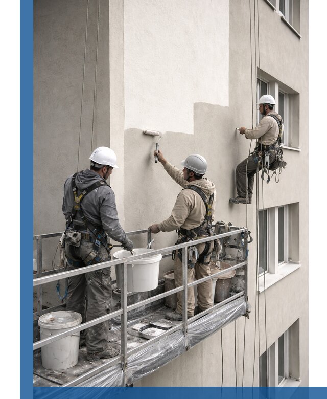 Покраска оштукатуренного фасада в Домодедове под ключ с гарантией