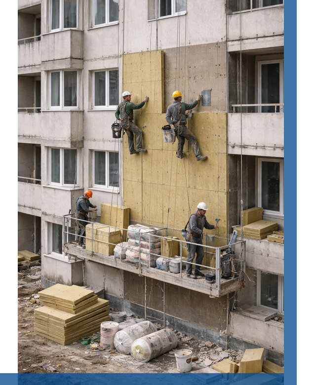 Утепление фасада минватой в Домодедове от 1579 р. | ВЫСОТНИК-Дмд