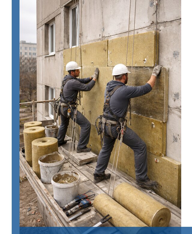 Утепление фасада минватой в Домодедове под ключ с гарантией