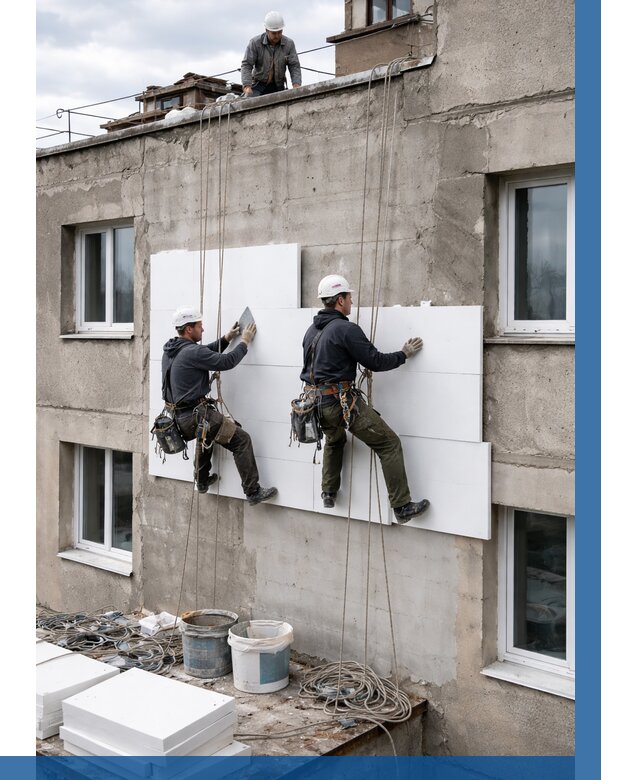 Утепление фасада пенополистиролом в Домодедове от 1895 р. | ВЫСОТНИК-Дмд