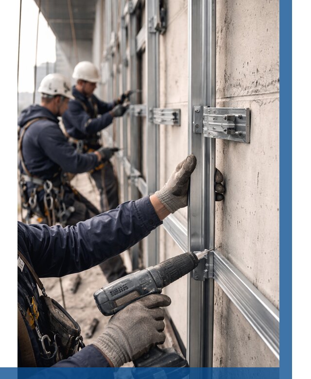 Монтаж подсистемы вентфасада в Домодедове от 895 р. | ВЫСОТНИК-Дмд