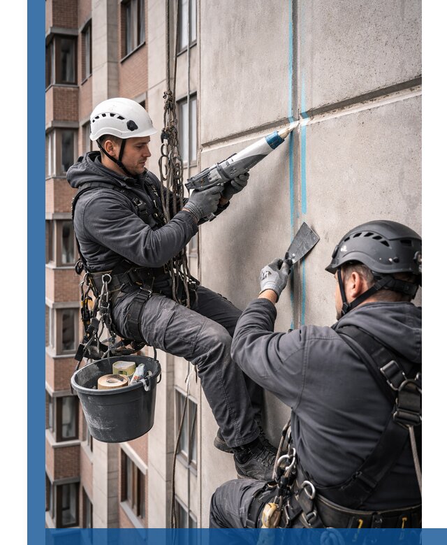 Вторичная герметизация швов фасада и кровли в Домодедове
