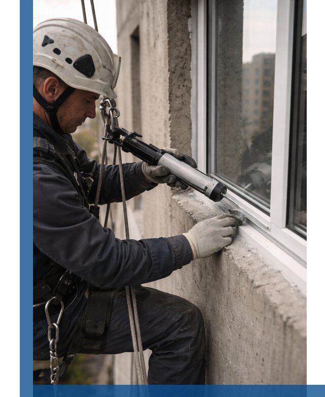 Герметизация оконных швов снаружи в Домодедове профессионально