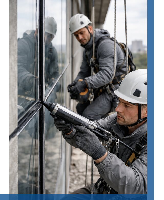 Герметизация витражных швов в Домодедове от 684 р. | ВЫСОТНИК-Дмд