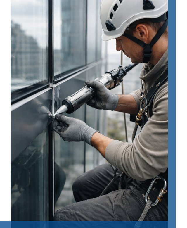 Герметизация стыков витража в Домодедове от 1263 р. | ВЫСОТНИК-Дмд