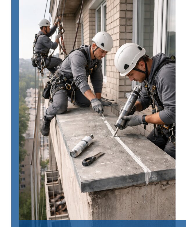 Герметизация балконного козырька в Домодедове профессионально