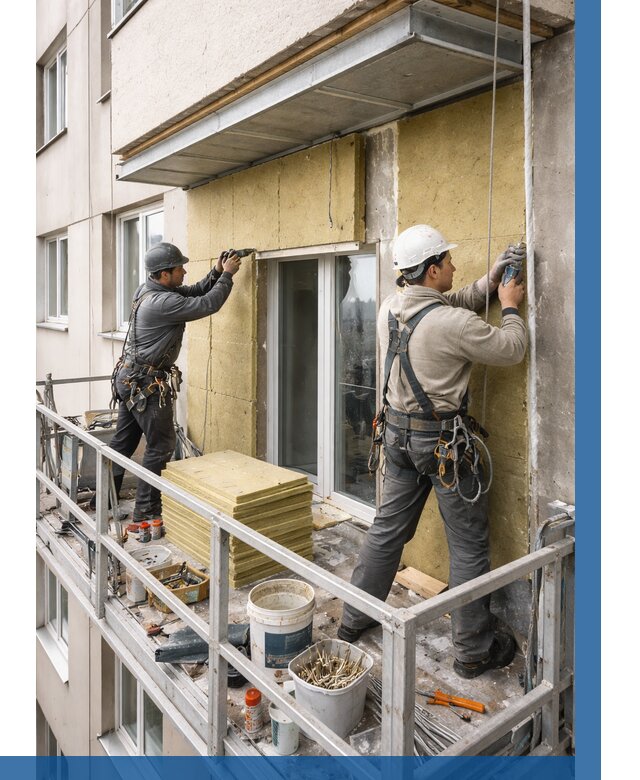 Утепление балкона снаружи в Домодедове от 1684 р. под ключ ВЫСОТНИК-Дмд