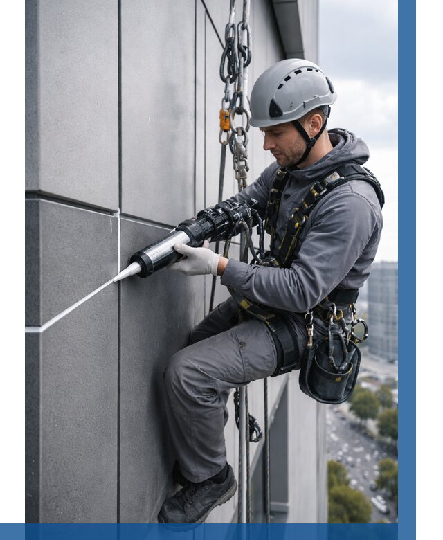 Герметизация стыков фасадных панелей в Домодедове от 6842 р.| ВЫСОТНИК-Дмд