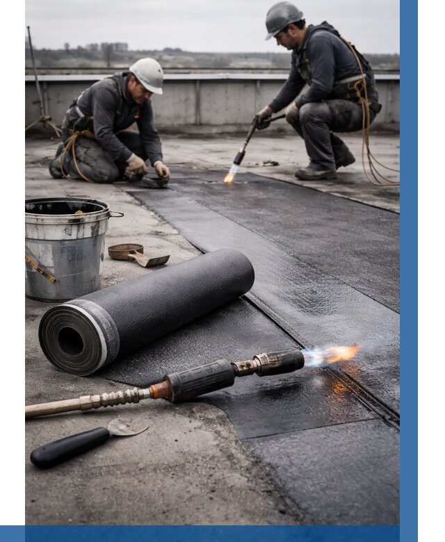 Ремонт рулонной кровли в Домодедове от 684 р. | ВЫСОТНИК-Дмд