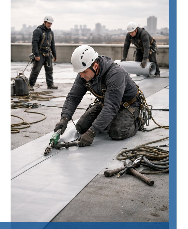 Ремонт мембранной кровли в Домодедове от 1895 р./м2 | ВЫСОТНИК-Дмд