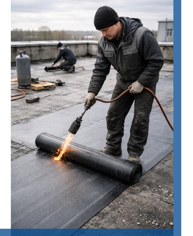 Ремонт наплавляемой кровли в Домодедове от 737 р. | ВЫСОТНИК-Дмд