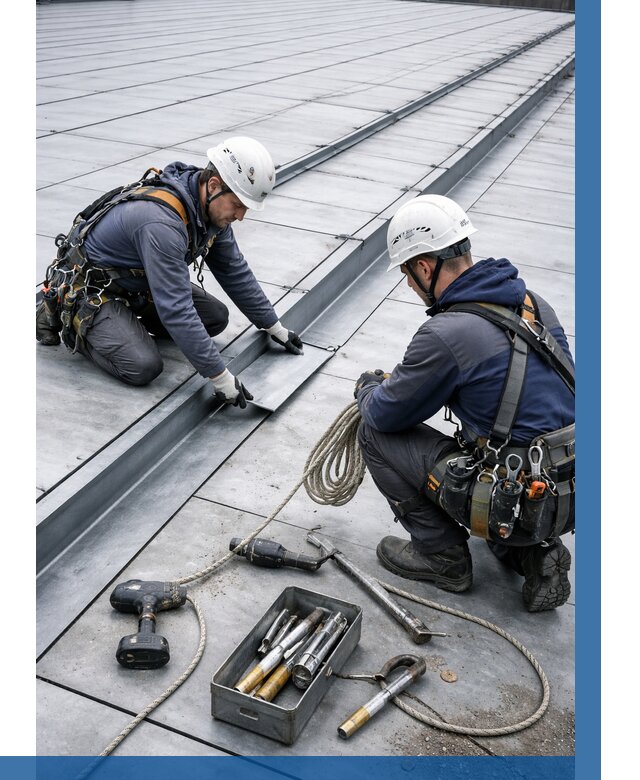 Ремонт фальцевой кровли в Домодедове от 737 р. | ВЫСОТНИК-Дмд