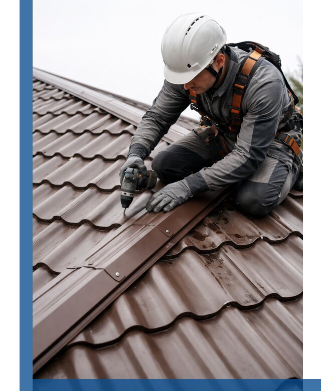 Ремонт металлочерепицы на крыше в Домодедове профессионально