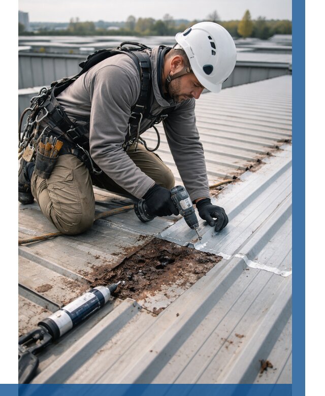 Ремонт профнастила на кровле в Домодедове от 737 р. | ВЫСОТНИК-Дмд