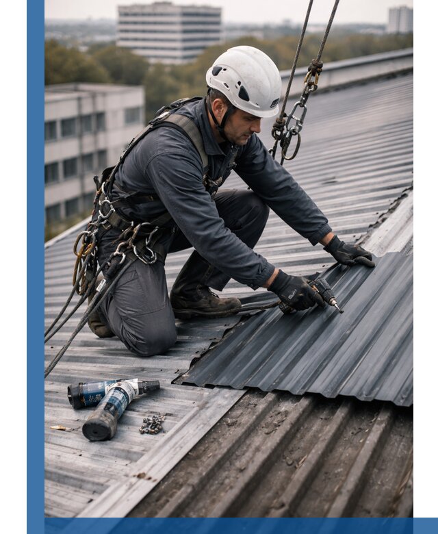 Ремонт профнастила на кровле в Домодедове, работы под ключ