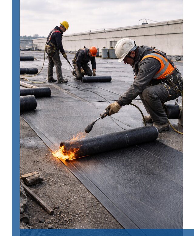 Монтаж наплавляемой кровли в Домодедове профессионально