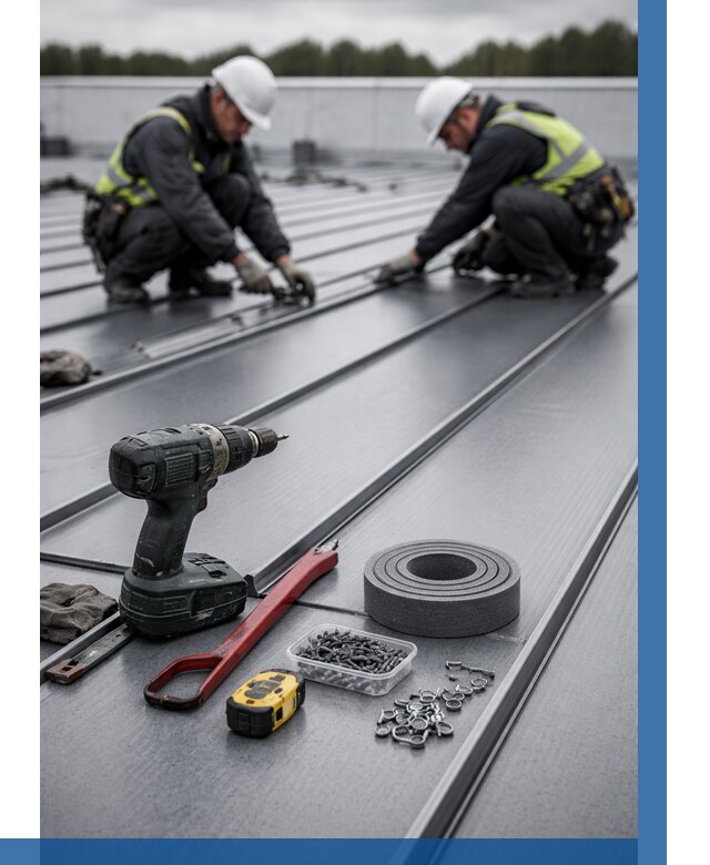 Монтаж фальцевой кровли в Домодедове от 1895 р. | ВЫСОТНИК-Дмд