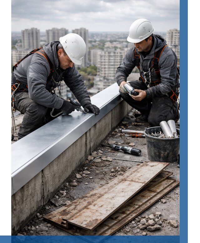 Замена парапетных крышек под ключ в Домодедове от 1263 р. | ВЫСОТНИК-Дмд