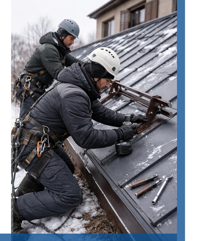 Монтаж снегозадержателей в Домодедове от 474 р. | ВЫСОТНИК-Дмд