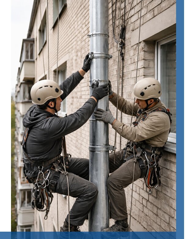 Замена водосточных труб в Домодедове от 6842 р. | ВЫСОТНИК-Дмд