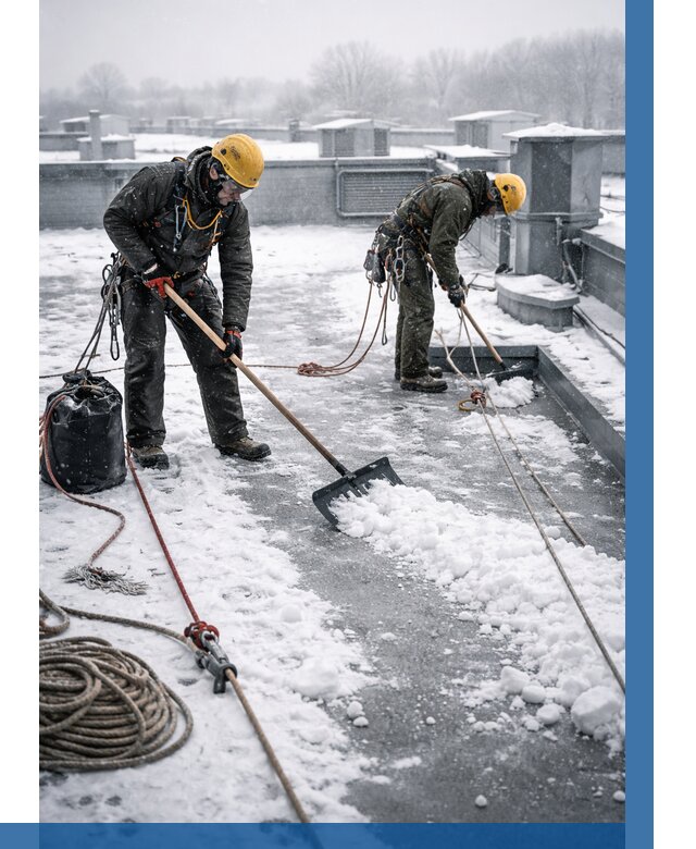 Очистка крыши от снега в Домодедове от 7895 р. | ВЫСОТНИК-Дмд