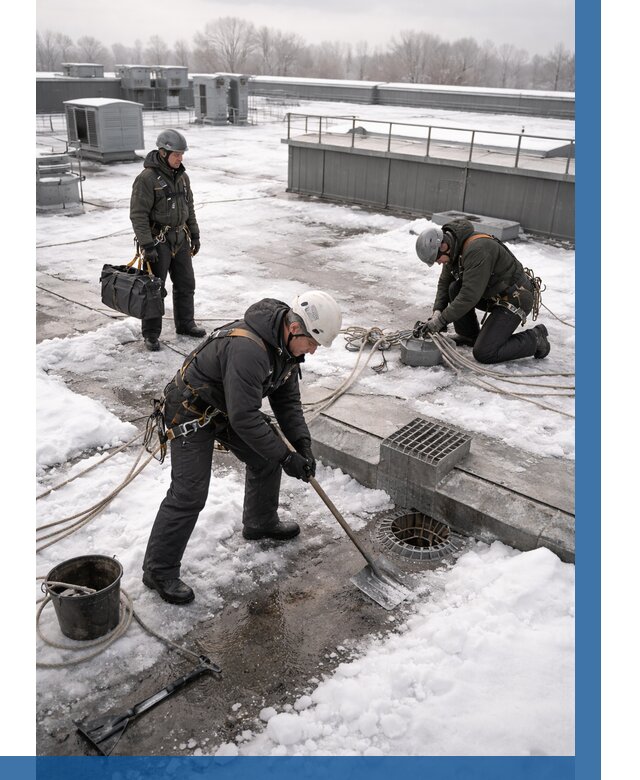 Абонентское обслуживание кровли зимой в Домодедове от 8421 р. | ВЫСОТНИК-Дмд