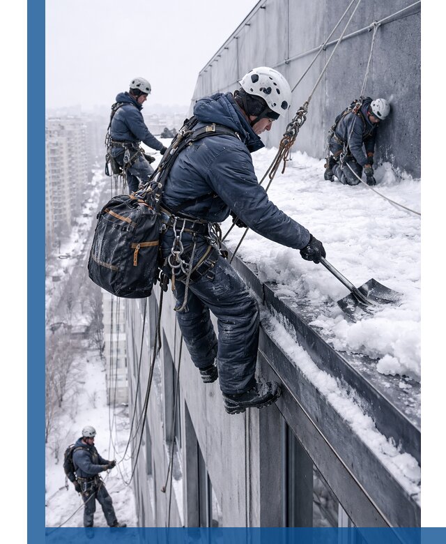 Абонентское обслуживание кровли зимой в Домодедове регулярный уход