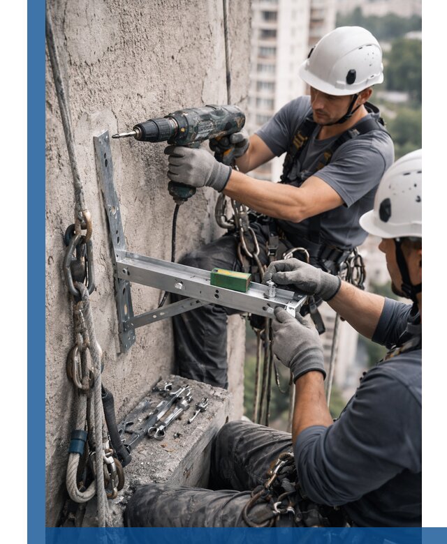 Установка кронштейнов кондиционера и крепежа в Домодедове