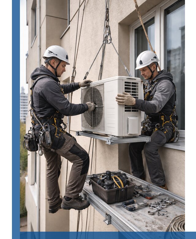 Перенос внешнего блока кондиционера в Домодедове с монтажом и крепежом