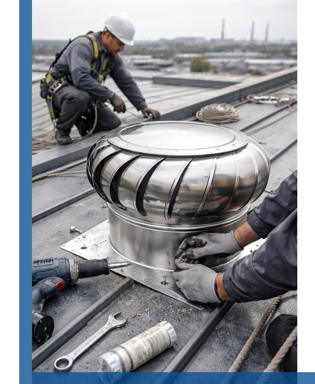 Установка дефлекторов на кровле в Домодедове профессионально