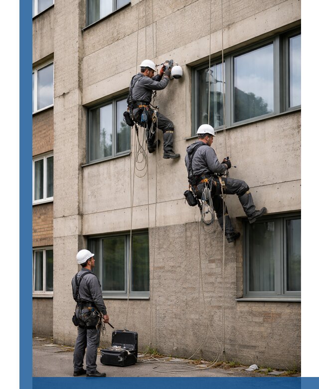 Монтаж фасадных камер видеонаблюдения в Домодедове под ключ