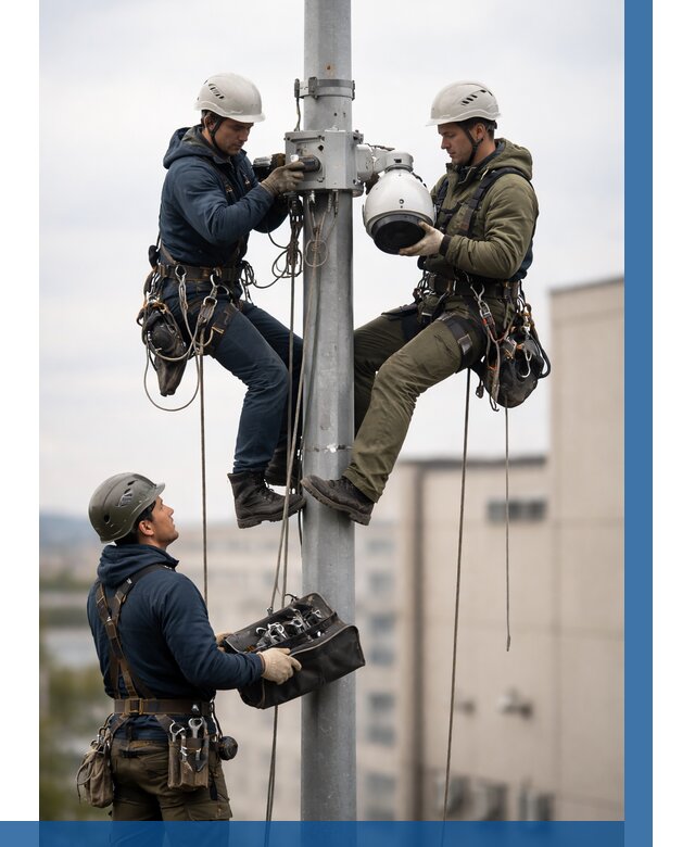 Установка видеокамер на мачте в Домодедове от 8947 р. | ВЫСОТНИК-Дмд