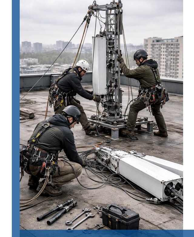 Демонтаж антенн на крыше зданий в Домодедове с гарантией